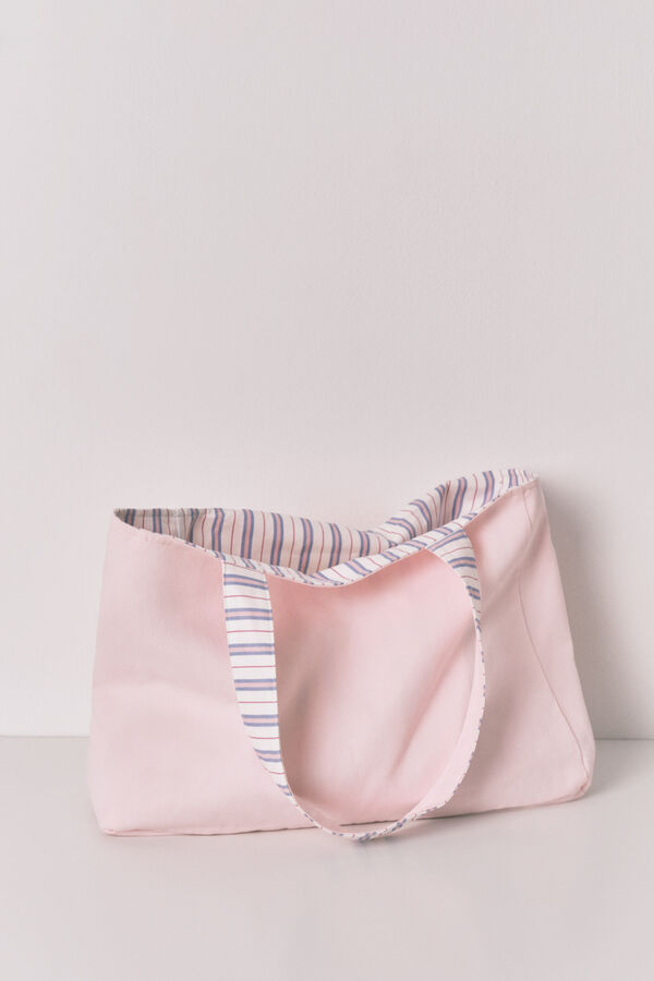 Women'secret Bolso tote solidario algod&oacute;n rayas estampado