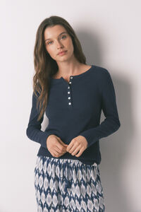 Women'secret Camiseta manga larga algod&oacute;n azul