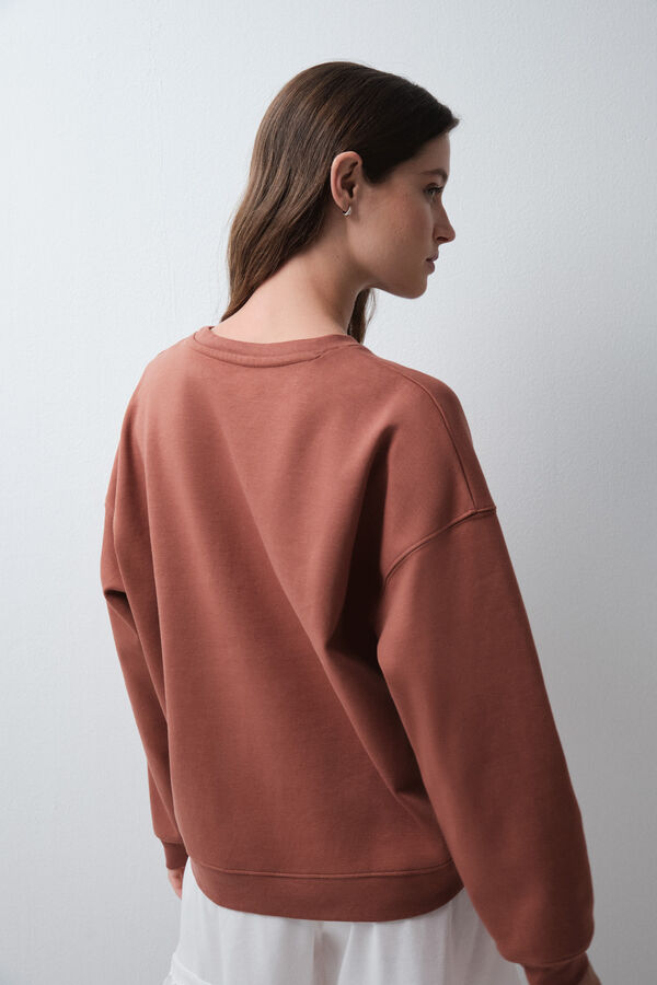 Women'secret Sudadera algod&oacute;n caballo marr&oacute;n marr&oacute;n