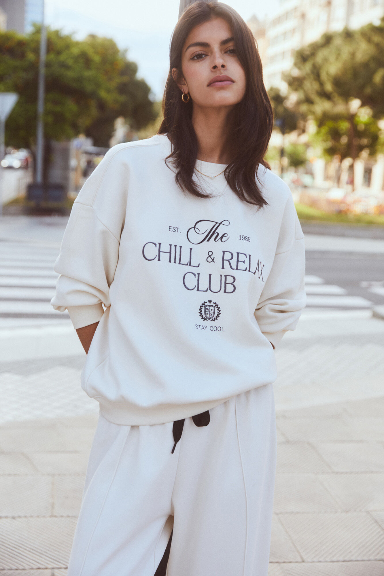 Women'secret Sudadera felpa algod&oacute;n blanco