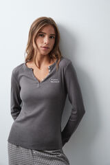 Women'secret Camiseta manga larga algod&oacute;n gris gris