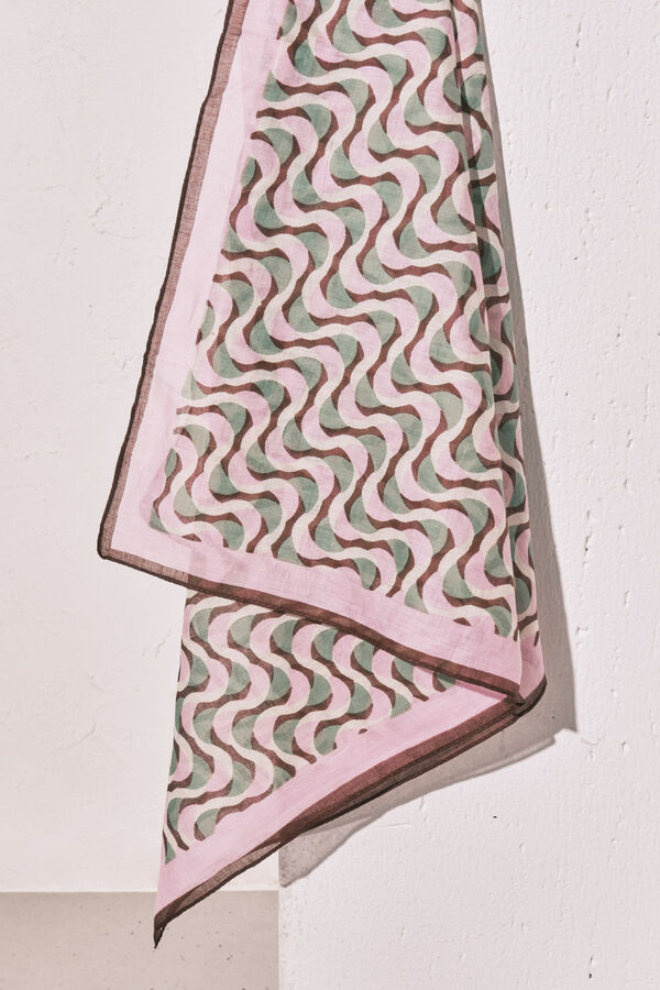 Women'secret Pa&ntilde;uelo algod&oacute;n estampado geom&eacute;trico estampado