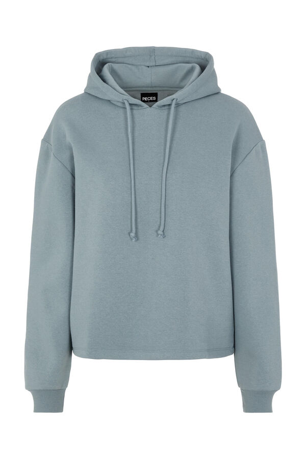 Pieces Sudadera b&aacute;sica capucha azul